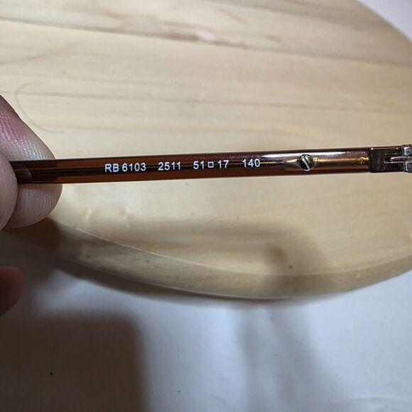 Ray-Ban RB 6103 2511 Rectangle Brown Eyeglasses Frame 51-17-140 Frames Only - Picture 8 of 8